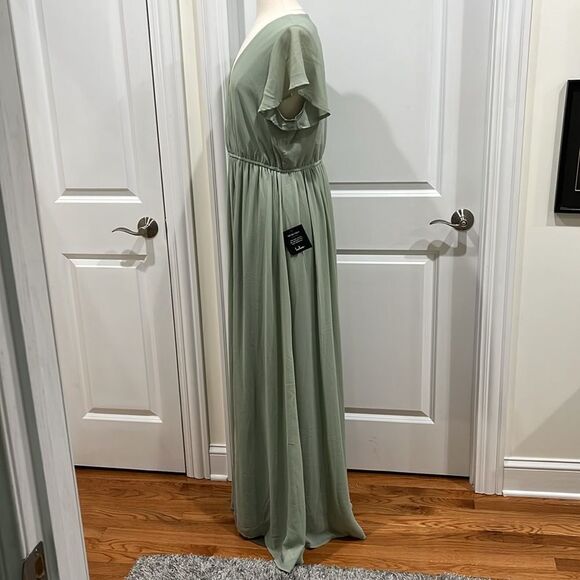 New! Lulus Lost in the Moment Sage Brush Maxi Dress Size XL NWT - Picture 7 of 14